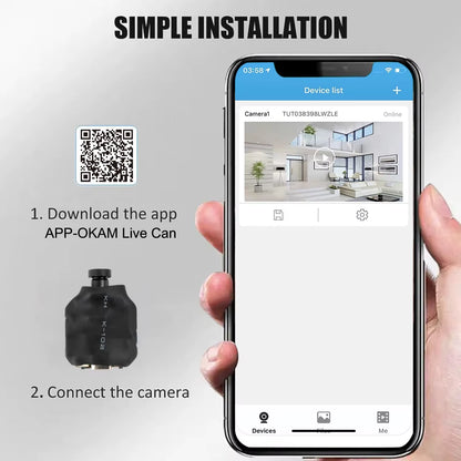 4K HD Mini Camera Wireless WIFI Camera Supports 5X Zoom, Motion Detection, Remote Viewing,120° Live Streaming Nanny DIY Camera