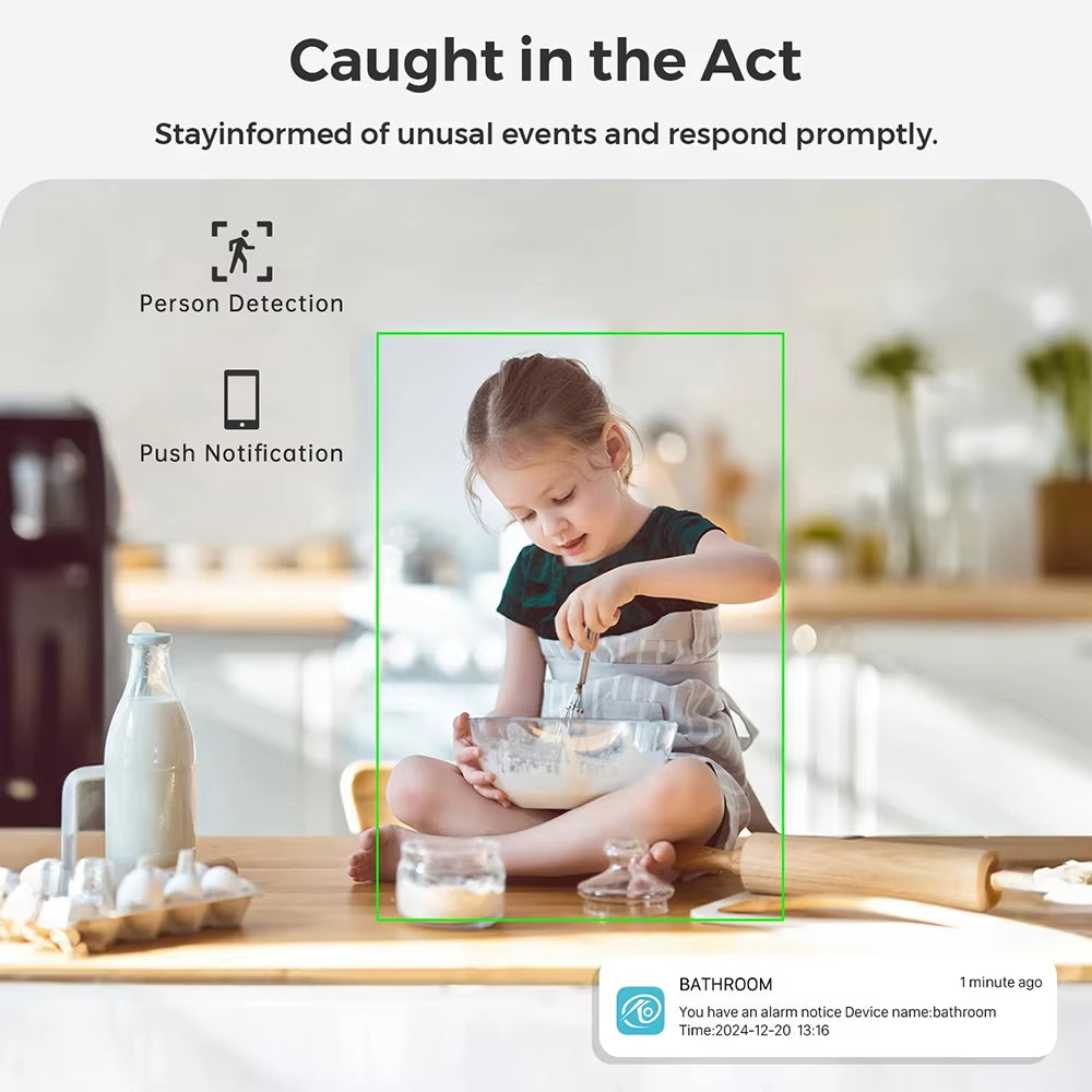 4K HD Mini Camera Wireless WIFI Camera Supports 5X Zoom, Motion Detection, Remote Viewing,120° Live Streaming Nanny DIY Camera