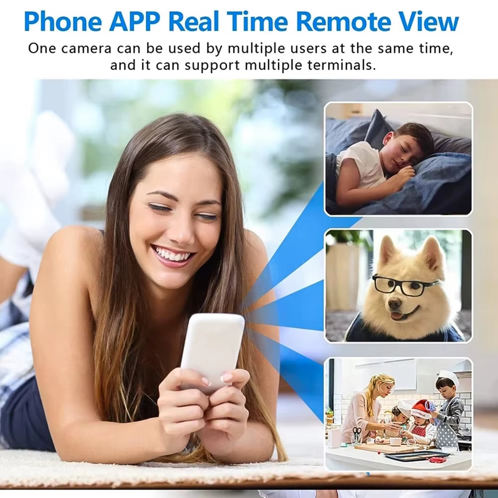 4K HD Mini Camera Wireless WIFI Camera Supports 5X Zoom, Motion Detection, Remote Viewing,120° Live Streaming Nanny DIY Camera