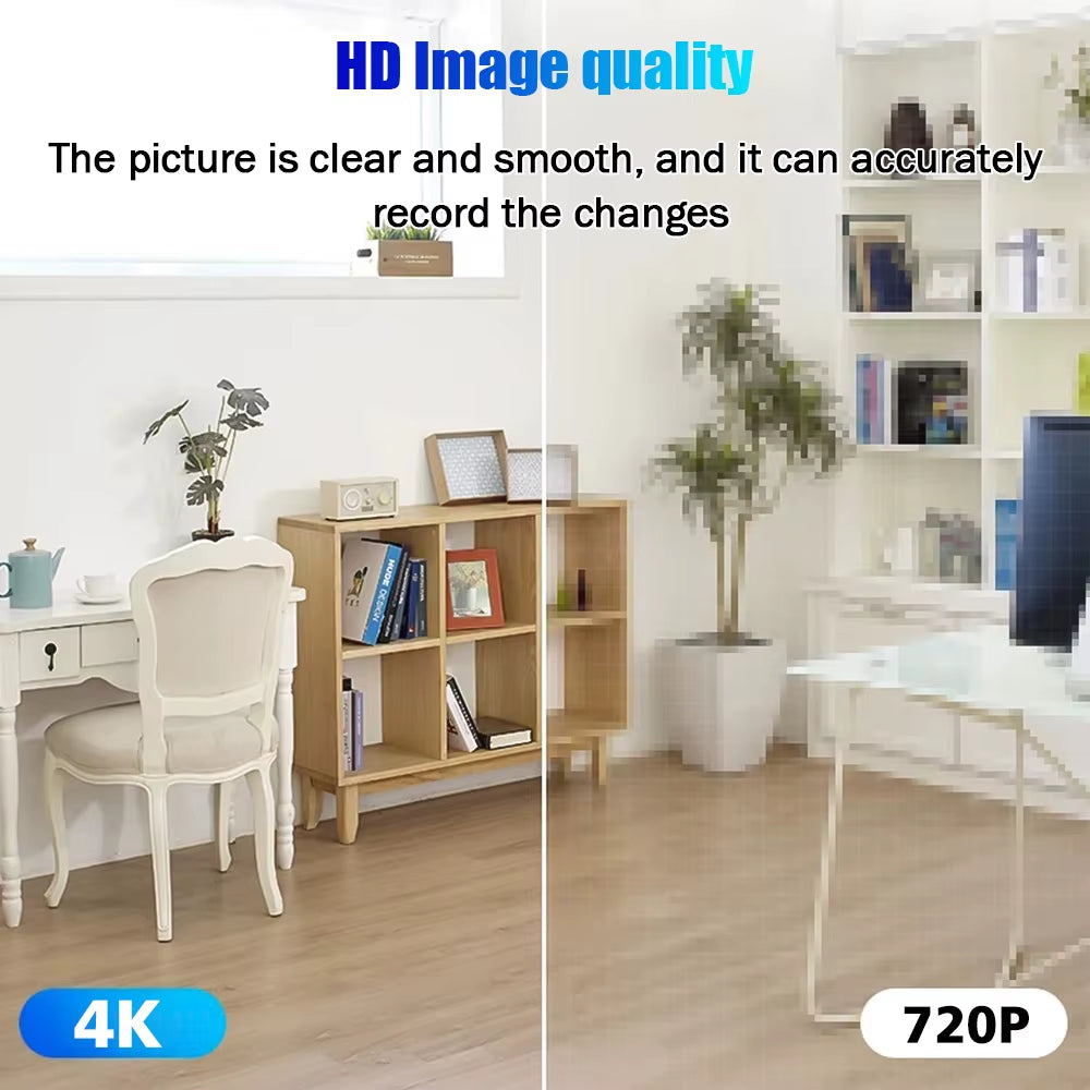 4K HD Mini Camera Wireless WIFI Camera Supports 5X Zoom, Motion Detection, Remote Viewing,120° Live Streaming Nanny DIY Camera